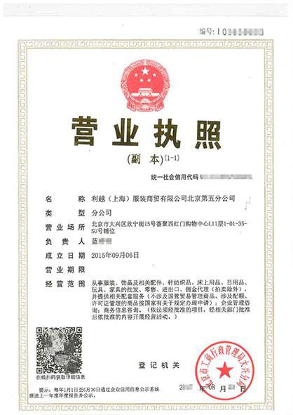 新版营业执照商贸公司注册案例